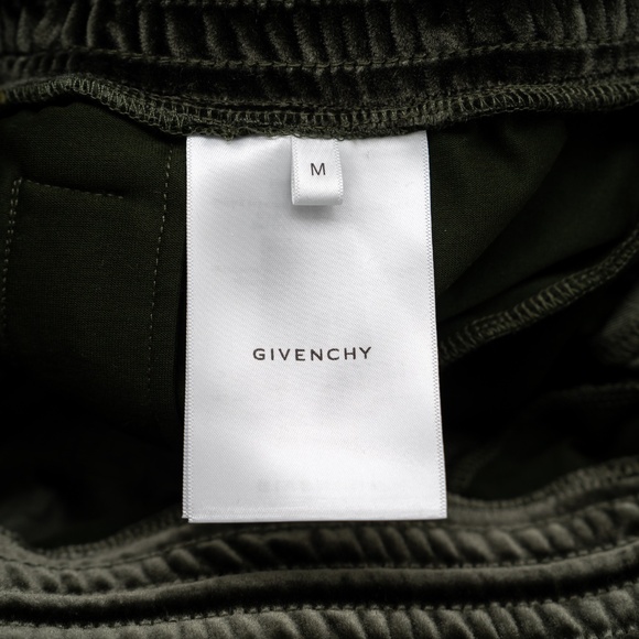 size M Givenchy Velvet Sweat Pants Green Monogram - Picture 8 of 9